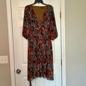 Tommy Hilfiger‎ Multicolor Paisley Long Sleeve Dress Women’s 8 Boho Festival